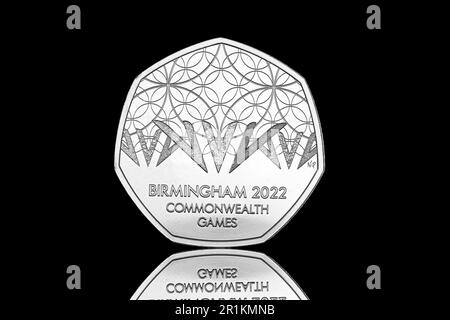 2022 50p to celebrate the Commonwealth Games returning to the United Kingdom Stock Photo