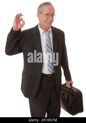 Senior businessman with a rather interesting expression Stock Photo