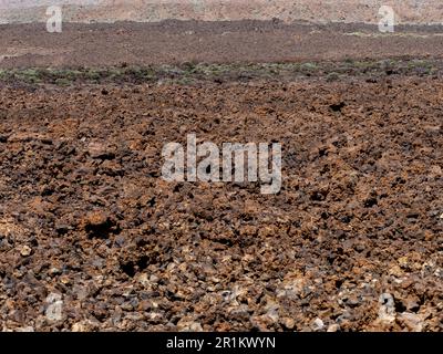 Volcanic lava texture soil in Teide National Park Stock Photo