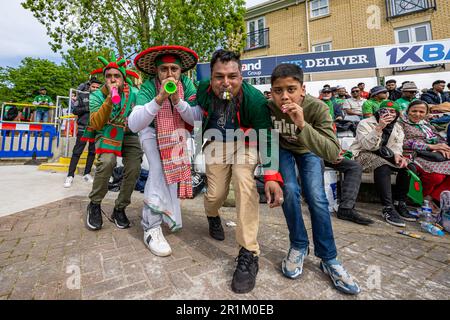 CHELMSFORD, UNITED KINGDOM. 14 May, 2023. The fans during ICC Men's Cricket World Cup Super League - 3rd ODI Ireland vs Bangladesh at The Cloud County Cricket Ground on Sunday, May 14, 2023 in CHELMSFORD ENGLAND.  Credit: Taka Wu/Alamy Live News Stock Photo