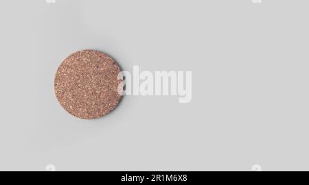 Blank beer coaster isolated on grey background.added copy space for text. Stock Photo