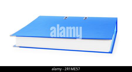 One blue office folder isolated on white Stock Photo