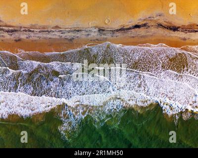 Atlantic Ocean waves sweep the shore of Wrightsville Beach, North Carolina, USA. Stock Photo