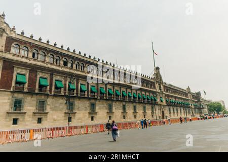 Zocalo Constitution Square and National Palace Spanish: Palacio Nacional, Mexico City CDMX - may 2023. High quality photo Stock Photo