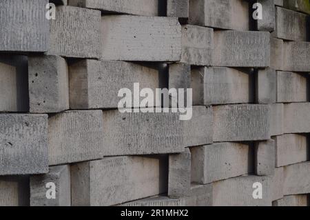 background pattern, shape, texture of walls or walls made of light brick material or white Hebel brick Stock Photo