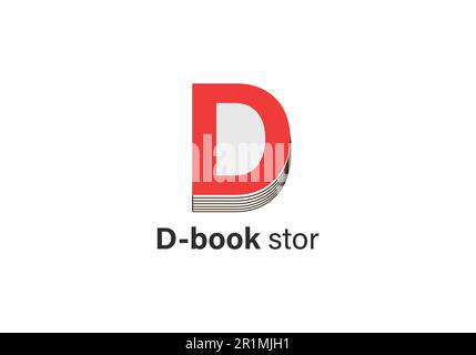 book d letter vector logo template. This design use font symbol suitable for education Stock Vector