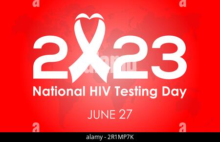 2023 Concept National HIV Testing Day health care concept vector banner template design. Medical treatment, hiv protection, virus prevention theme. Stock Vector