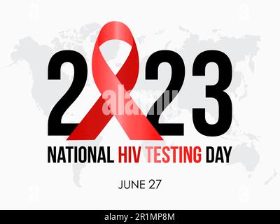 2023 Concept National HIV Testing Day health care concept vector banner template design. Medical treatment, hiv protection, virus prevention theme. Stock Vector
