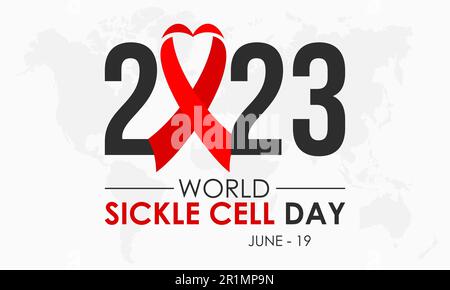2023 Concept World Sickle Cell Day health prevention concept vector banner template. Hemoglobin care, diagnosis, health treatment theme. Stock Vector