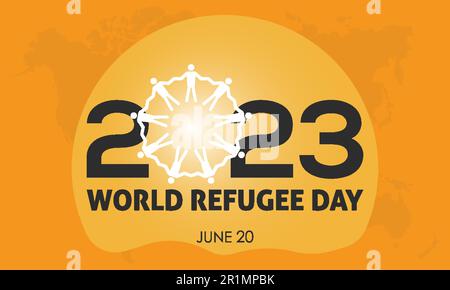 2023 Concept World Refugee Day survival human life vector illustration banner template Stock Vector