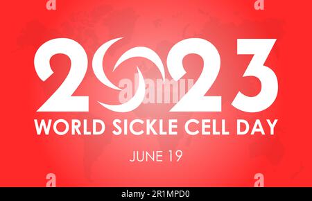 2023 Concept World Sickle Cell Day health prevention concept vector banner template. Hemoglobin care, diagnosis, health treatment theme. Stock Vector