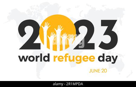 2023 Concept World Refugee Day survival human life vector illustration banner template Stock Vector