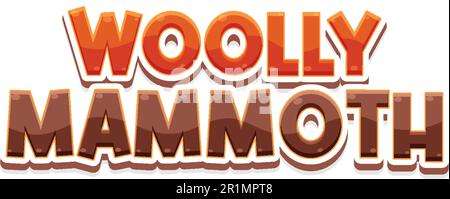 A text icon of woolly mammoth illustration Stock Vector
