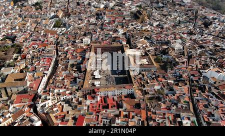 Aerial view of Cordoba Plaza de la Corredera Square, Andalusia, Spain Stock Photo