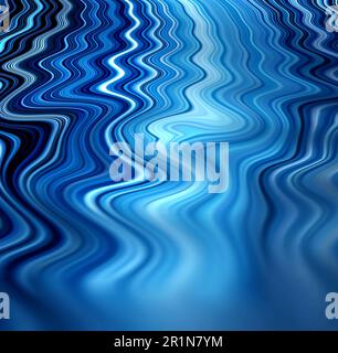 Waves, ripple and blue with waveform pattern and mockup for 3d, digital and texture. Energy, design and futuristic with liquid in background for Stock Photo