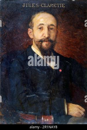 Jules Claretie (1840-1913), administrator of the Comédie-Française, (1880-1890), portrait painting by Aime Morot, before 1913 Stock Photo