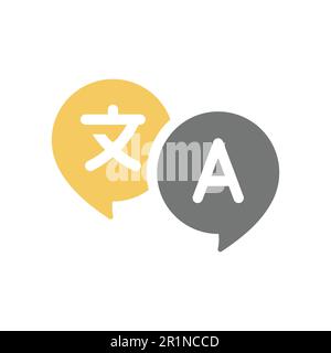 Language translation vector simple icon. Languages colorful symbol. Stock Vector