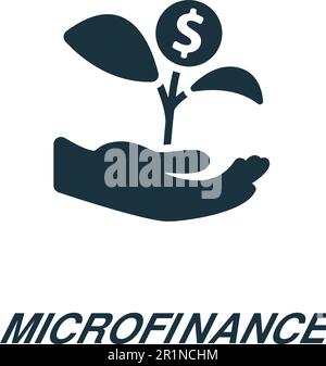 Microfinance icon. Monochrome simple sign from charity and non-profit collection. Microfinance icon for logo, templates, web design and infographics. Stock Vector