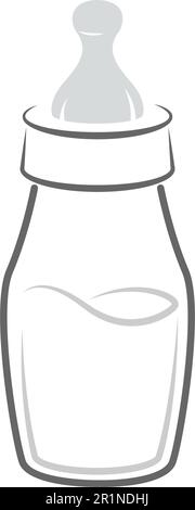 Pacifier milk bottle icon design illustration Stock Vector