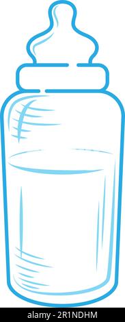 Pacifier milk bottle icon design illustration Stock Vector