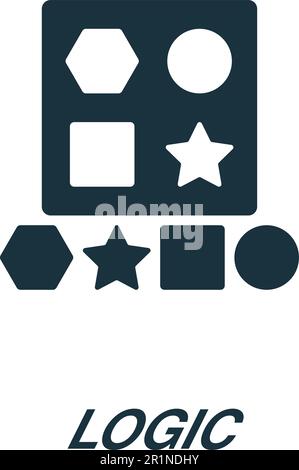 Logic icon. Monochrome simple sign from critical thinking collection. Logic icon for logo, templates, web design and infographics. Stock Vector