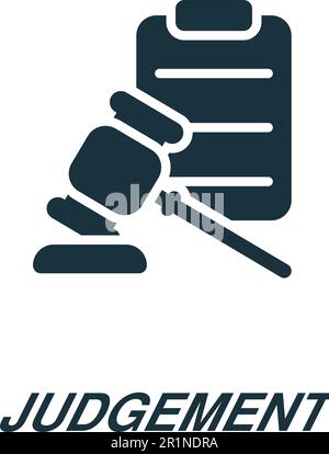 Judgement icon. Monochrome simple sign from critical thinking collection. Judgement icon for logo, templates, web design and infographics. Stock Vector