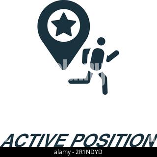 Active position icon. Monochrome simple sign from critical thinking ...