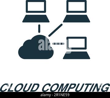 Cloud computing icon. Monochrome simple sign from data analytics collection. Cloud computing icon for logo, templates, web design and infographics. Stock Vector