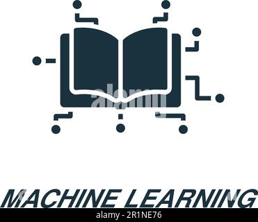Machine learning icon. Monochrome simple sign from data analytics collection. Machine learning icon for logo, templates, web design and infographics. Stock Vector