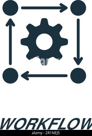 Workflow icon. Monochrome simple sign from data analytics collection. Workflow icon for logo, templates, web design and infographics. Stock Vector