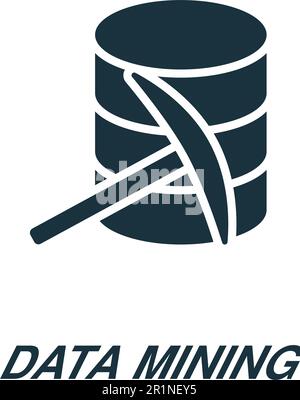 Data mining icon. Monochrome simple sign from data analytics collection. Data mining icon for logo, templates, web design and infographics. Stock Vector