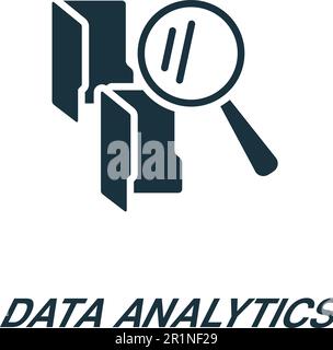 Data analytics icon. Monochrome simple sign from data analytics collection. Data analytics icon for logo, templates, web design and infographics. Stock Vector