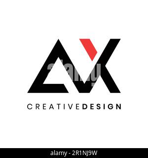 Modern abstract letter AX logo design vector Stock Vector