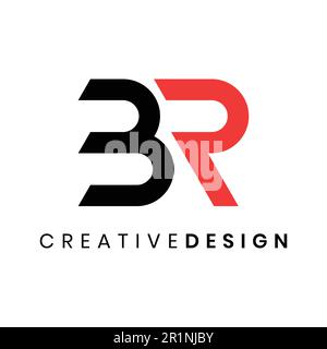 Abstract modern letter BR logo design vector Stock Vector