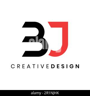 Abstract modern letter BJ logo design vector Stock Vector