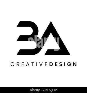 Abstract linked letter BA logo design vector illustration Stock Vector