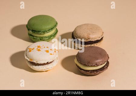 four different colorful macaroons Stock Photo