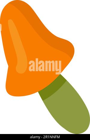 Fungi mushroom icon isolated for Halloween holiday. Colorful mushroom for creepy witch and poison concept of poster or greeting card. Vector illustrat Stock Vector