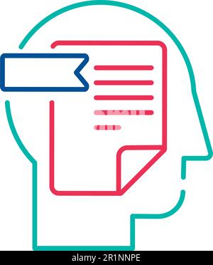 Personal data, individual information linear vector icon. Identity protection thin line pictogram Stock Vector