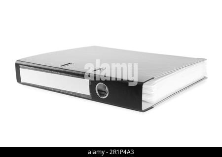 One black office folder isolated on white Stock Photo