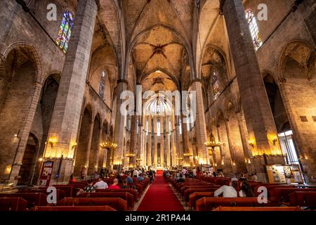 Interior view of Barcelona Cathedral, La Catedral, Catedral de la Santa Creu i Santa Eulalia, Barcelona, Catalonia, Spain Stock Photo