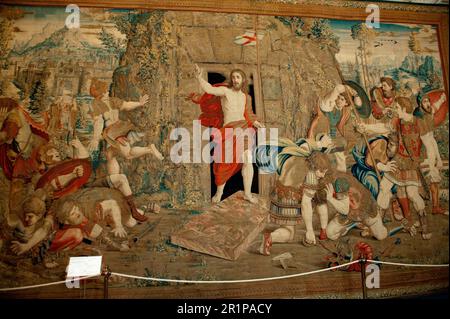 Resurrection, Tapestry in the Galleria degli Arazzi, Vatican Museums, Vatican, Rome, Lazio, Italy, Europe, Vatican City Stock Photo