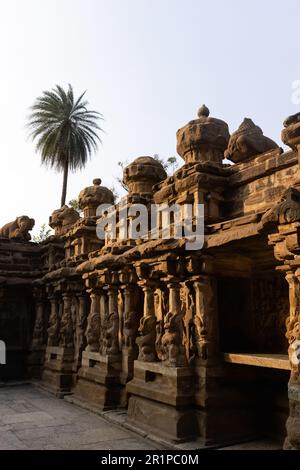 South India, 22 march 2023: Beautiful Indian Temple. Sunset time Stock Photo