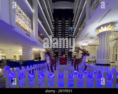 Christmas atmosphere in a hotel complex on Lara Beach, Lara, Antalya, Turkey Stock Photo