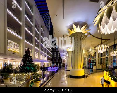 Christmas atmosphere in a hotel complex on Lara Beach, Lara, Antalya, Turkey Stock Photo