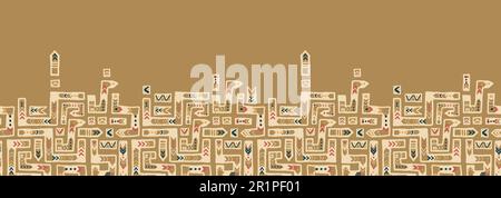 Hand drawn abstract seamless pattern, ethnic background, african style - great for textiles, banners, wallpapers, wrapping - vector design Stock Vector