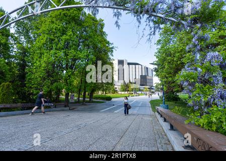 Sofia, Bulgaria. May 2023. panoramic view of the bridge of lovers in the city center Stock Photo