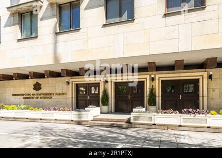 Sofia, Bulgaria. May 2023.  External view of the ministry of interior palace in the city center Stock Photo