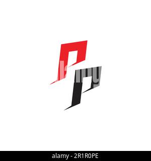 letter pp colorful geometric slice logo vector Stock Vector
