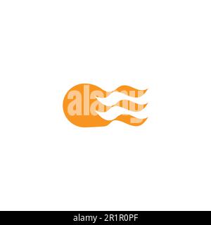sun ribbon wind abstract logo vector Stock Vector